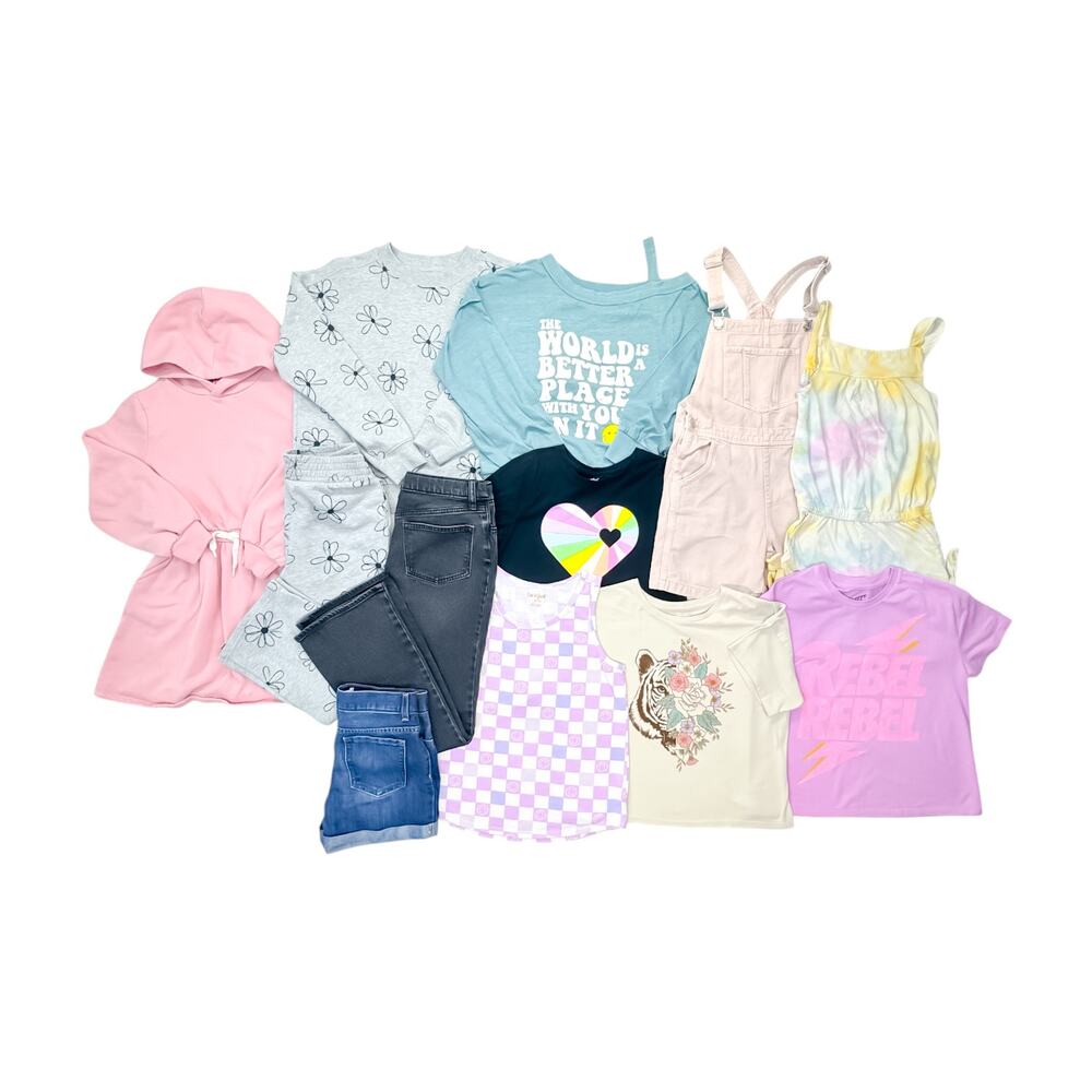 H&M Girls Clothing Bundle 11 Pieces Outfits Overalls Jeans Romper Sets 10/12